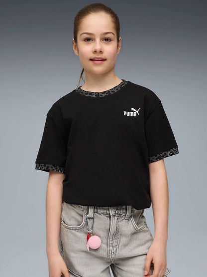 T-SHIRT GIROCOLLO PUMA DA BAMBINA NERO