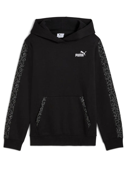 FELPA CON CAPPUCCIO PUMA DA BAMBINA NERO