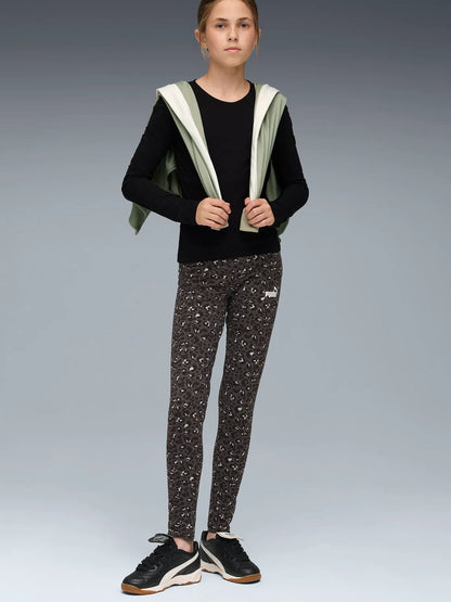 LEGGINGS CON GRAFICA ALL OVER ESSENTIALS PUMA DA RAGAZZA MACULATO