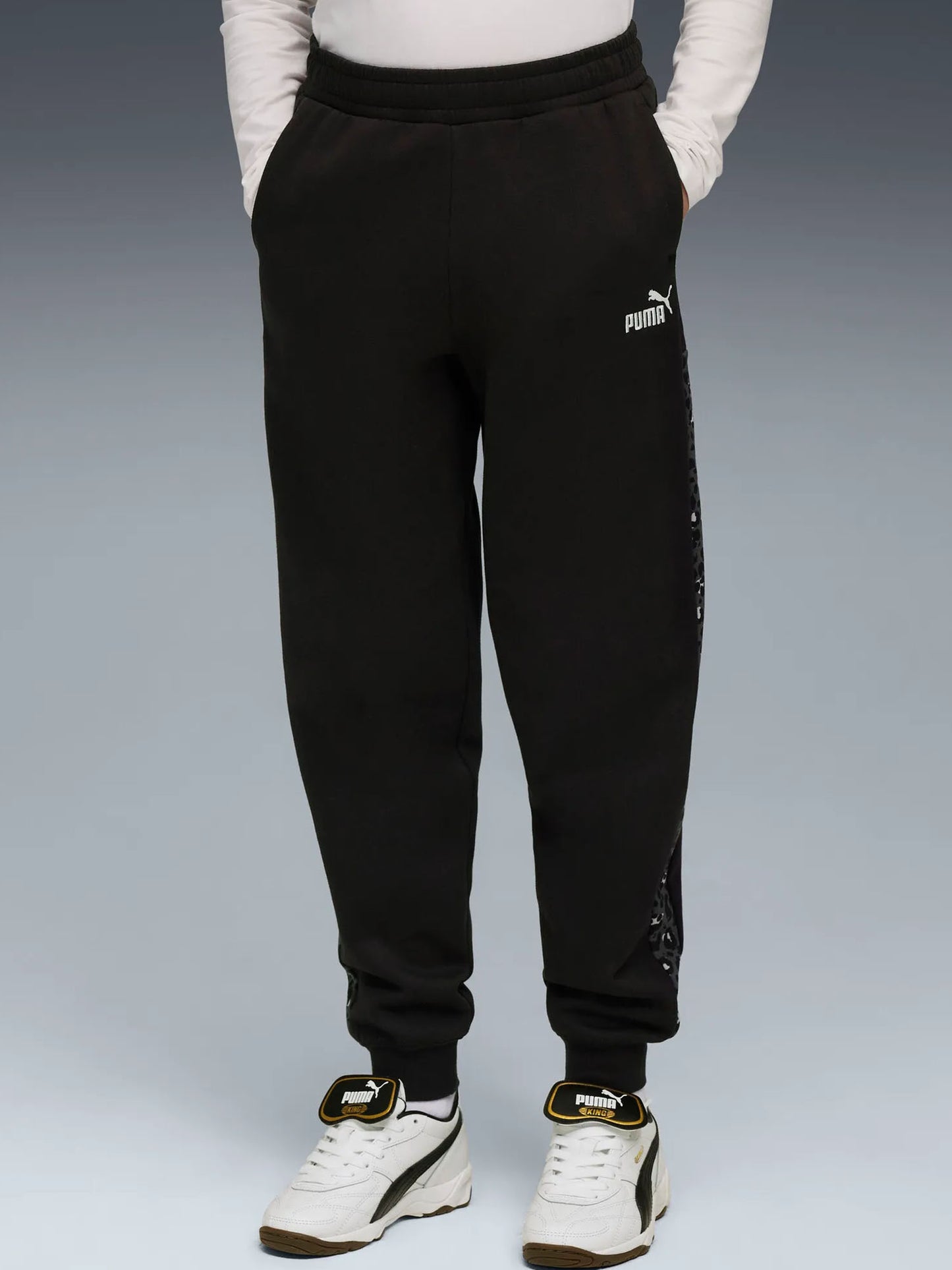 PANTALONE SPORTIVO VITA ALTA PUMA DA BAMBINA NERO