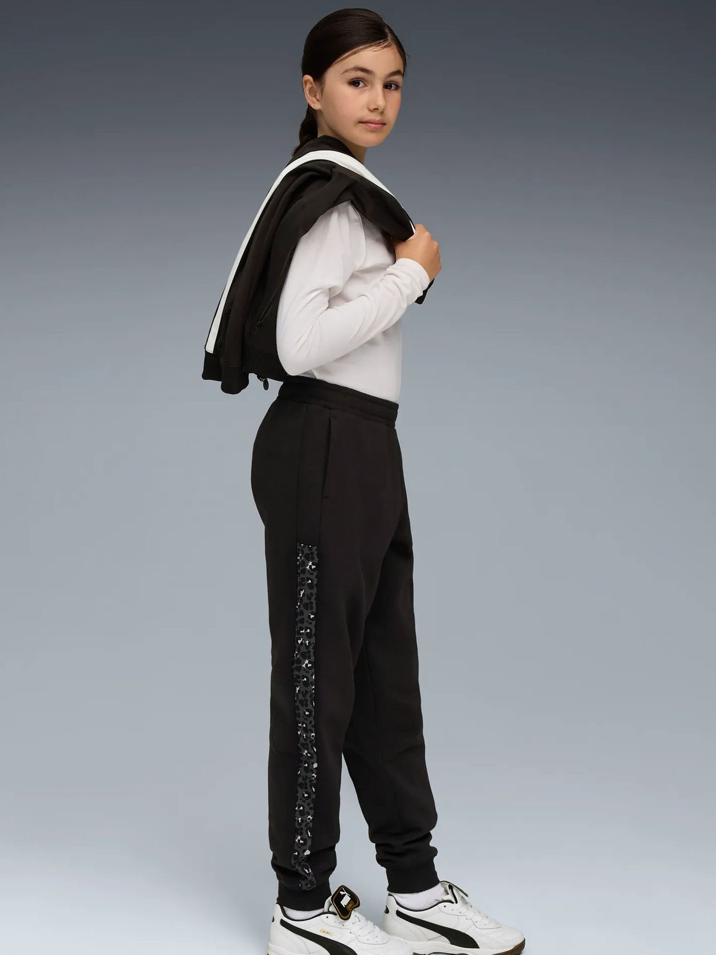 PANTALONE SPORTIVO VITA ALTA PUMA DA BAMBINA NERO