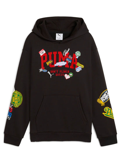 FELPA CON CAPPUCCIO PUMA JUNIOR NERO