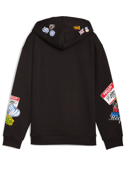 FELPA CON CAPPUCCIO PUMA JUNIOR NERO