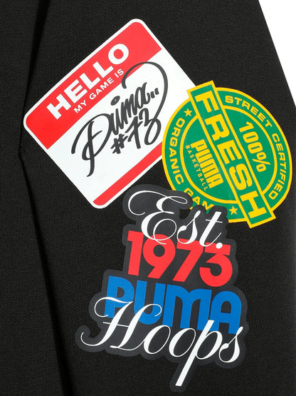 FELPA CON CAPPUCCIO PUMA JUNIOR NERO