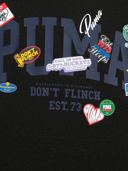 FELPA CON CAPPUCCIO PUMA JUNIOR NERO