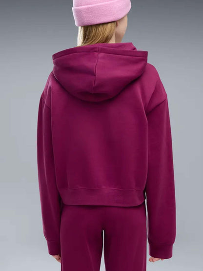 Puma G.Felpa RLX FL, felpa unisex bambino viola