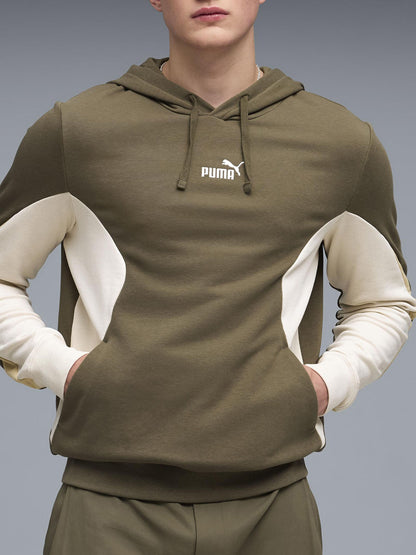 Felpa con cappuccio Essentials Block di Puma uomo verde