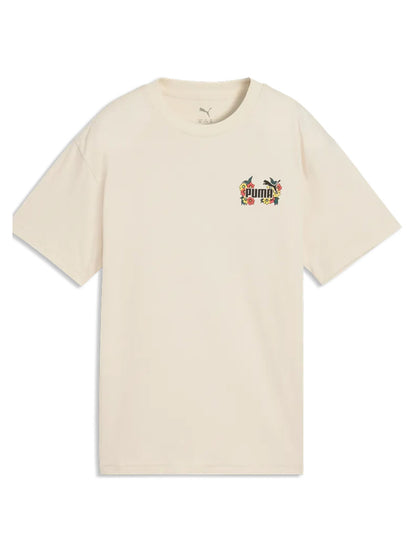 Puma Mid 90s, t-shirt bimbo/a panna con stampa grafica