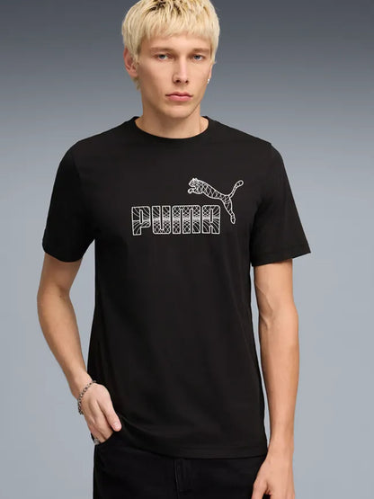 Puma Graphic No.1 Logo, t-shirt uomo nera in cotone
