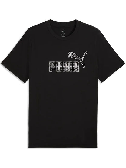 Puma Graphic No.1 Logo, t-shirt uomo nera in cotone