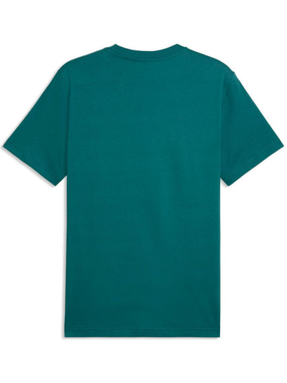 T-shirt con maxi stampa Puma in cotone verde uomo