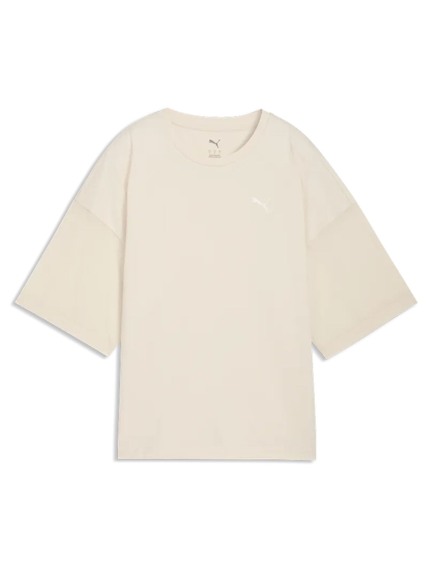 T-shirt oversize Puma HER da donna in cotone crema