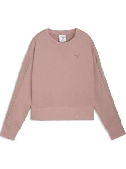 Felpa donna Puma in poliestere viola dal design casual e confortevole