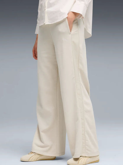 Pantaloni wide leg high-waist Puma HER comfort donna panna