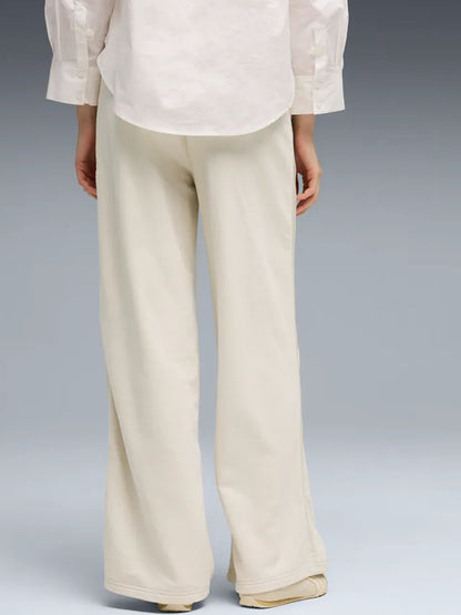 Pantaloni wide leg high-waist Puma HER comfort donna panna