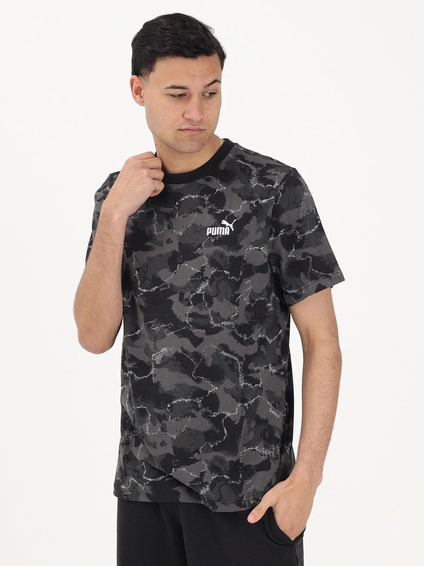 T-shirt uomo Puma multicolore in cotone per un look casual