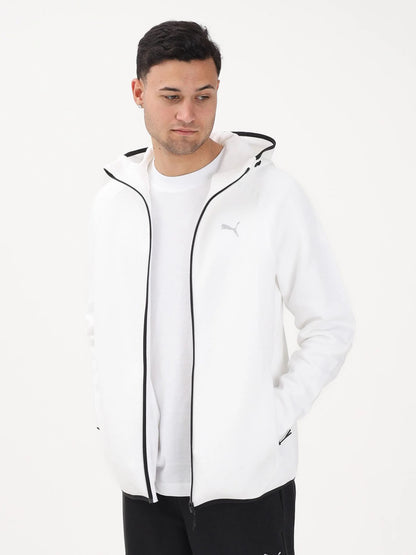 Felpa uomo Puma bianca in tessuto versatile e casual