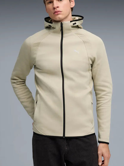 Felpa con cappuccio Puma Evostripe uomo beige