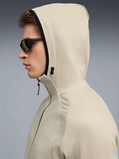 Felpa con cappuccio Puma Evostripe uomo beige