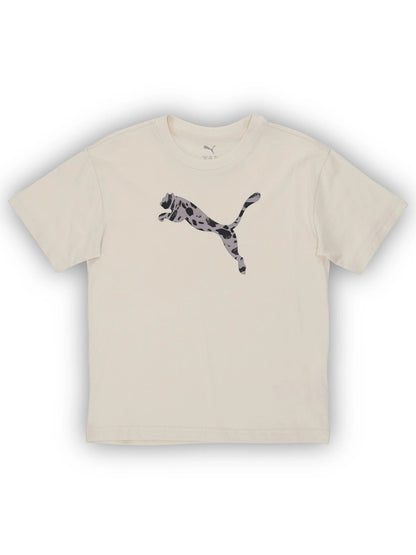 T-shirt bimbo/a Puma in colore panna versatile e comoda