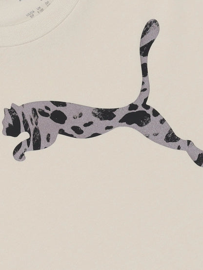 T-shirt bimbo/a Puma in colore panna versatile e comoda