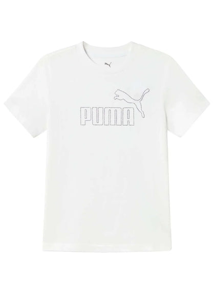 T-shirt Essential Puma bimbo/a in cotone bianca
