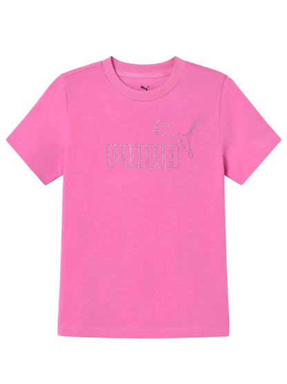 T-shirt bimbo/a Puma a maniche corte in cotone viola