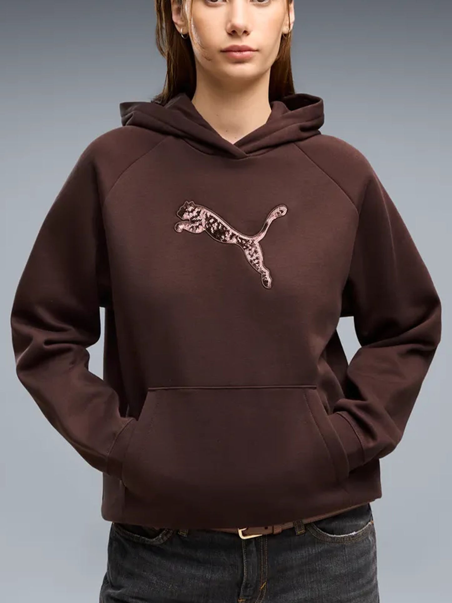 Puma Essentials Sequins, felpa da donna marrone
