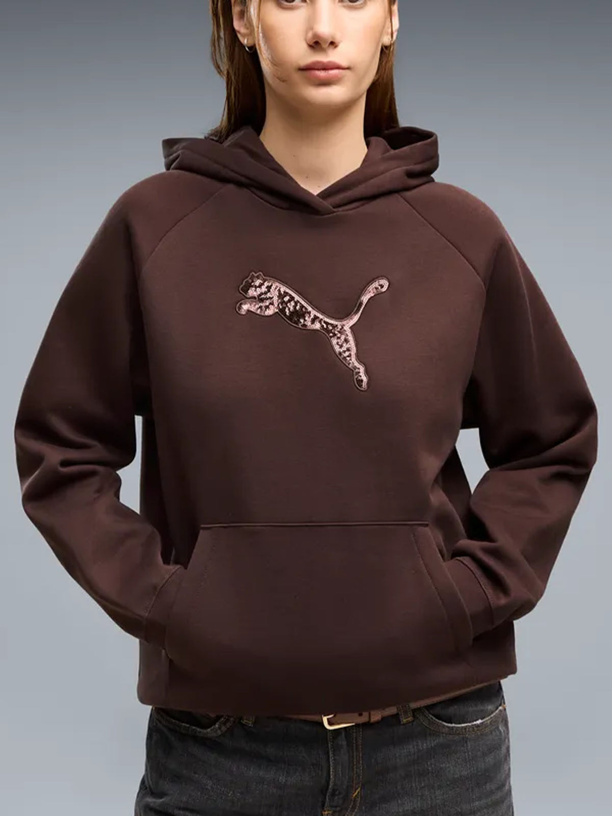 Puma felpa paille.fl da donna cioccolato
