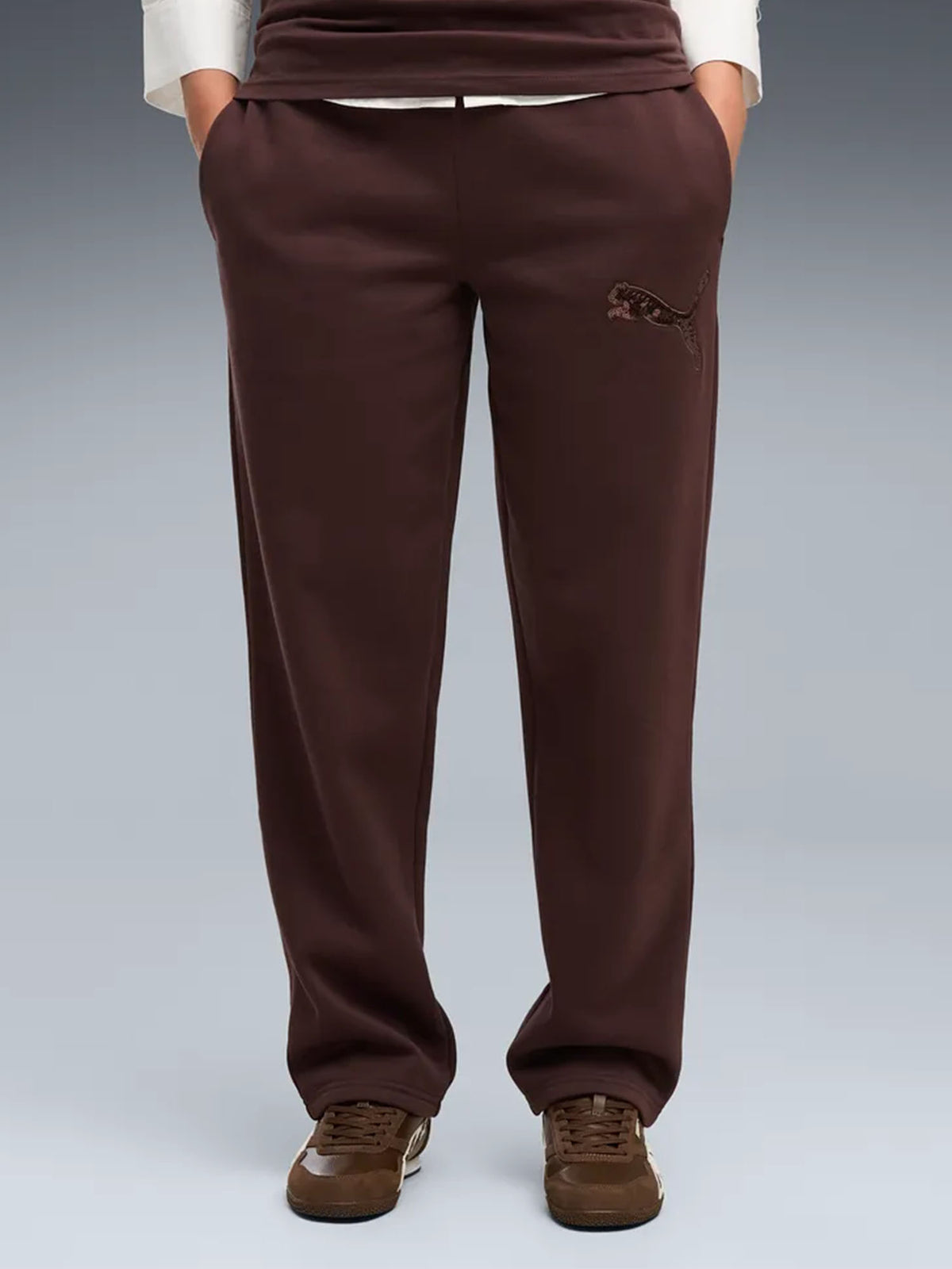 Puma pant.comfort fl pantalone da donna cioccolato