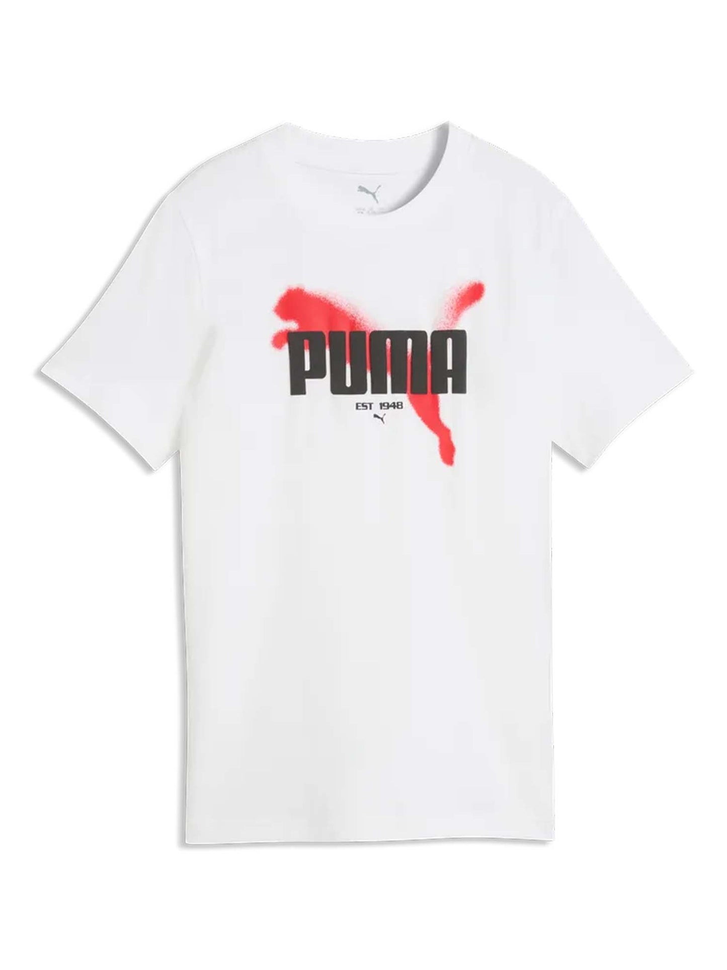 Puma B.T-SHIRT MM, t-shirt a maniche lunghe Unisex bambino bianca