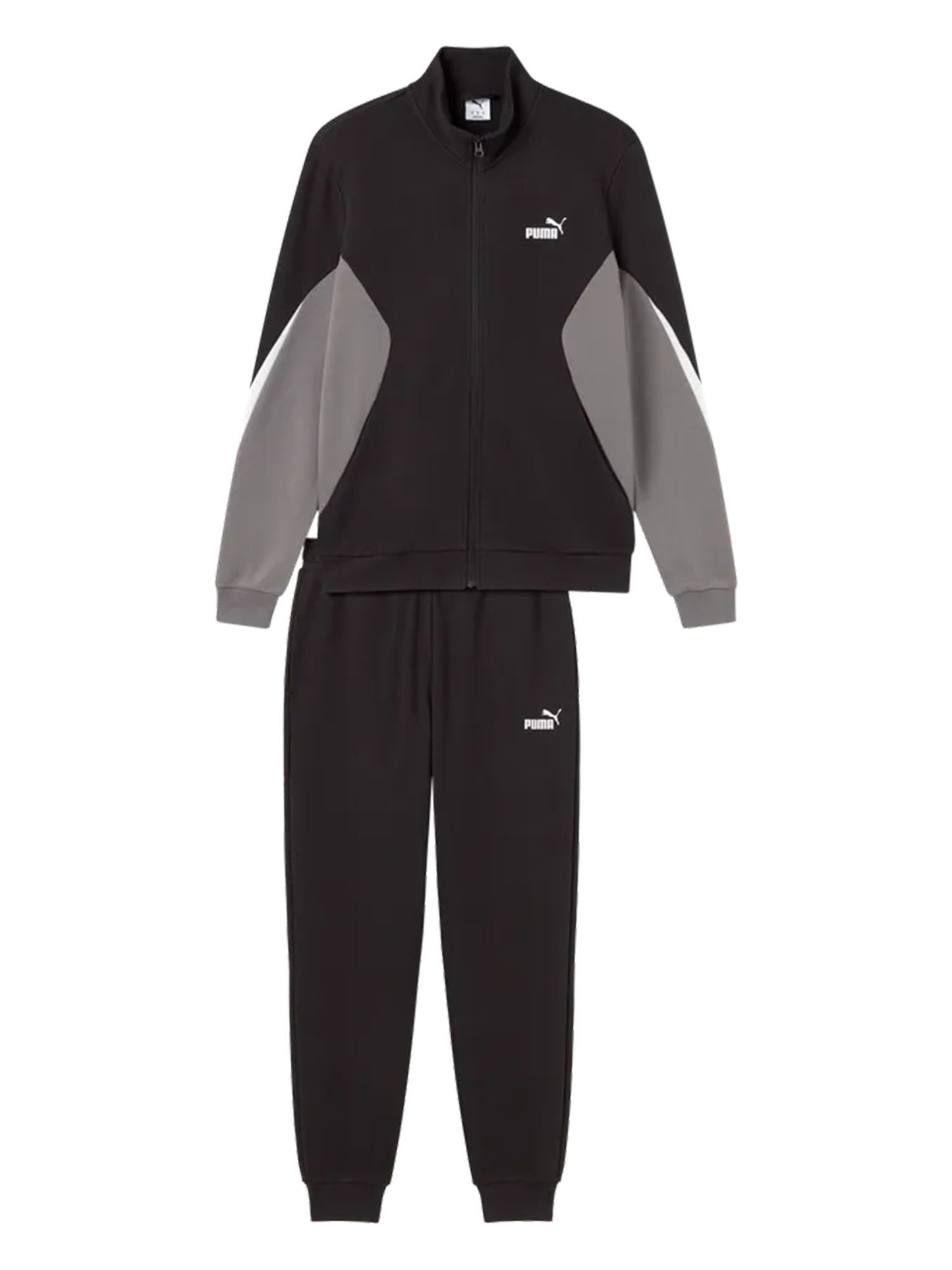 Tuta Essentials Block in cotone nero uomo di Puma