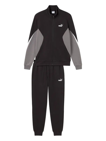 Tuta Essentials Block in cotone nero uomo di Puma