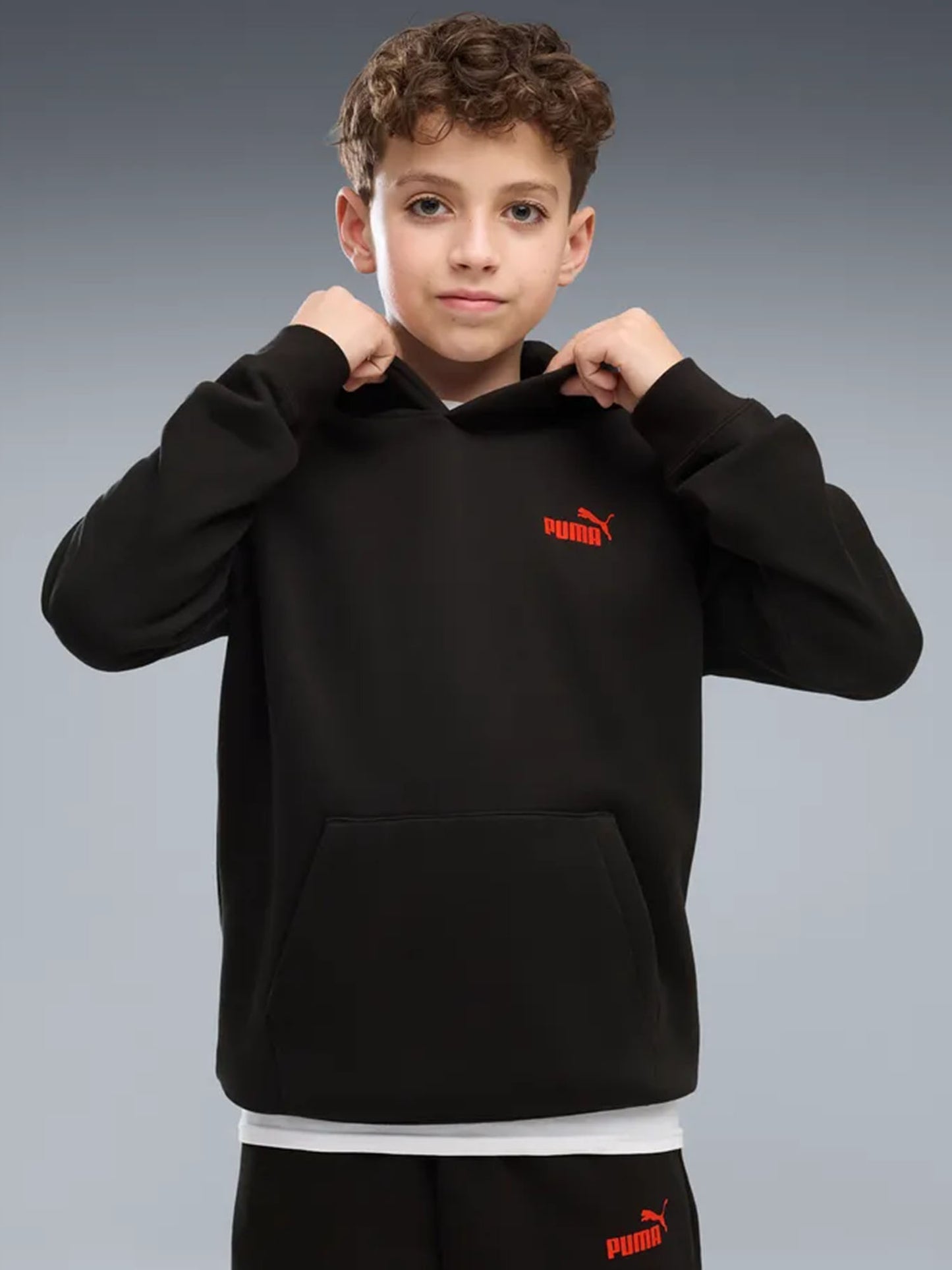 Puma B.Felpa Reg.Fl, felpa unisex bambino nera