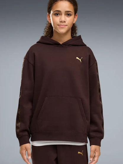 Puma Essentials Tape Relaxed Hoodie, felpa Unisex bambino marrone