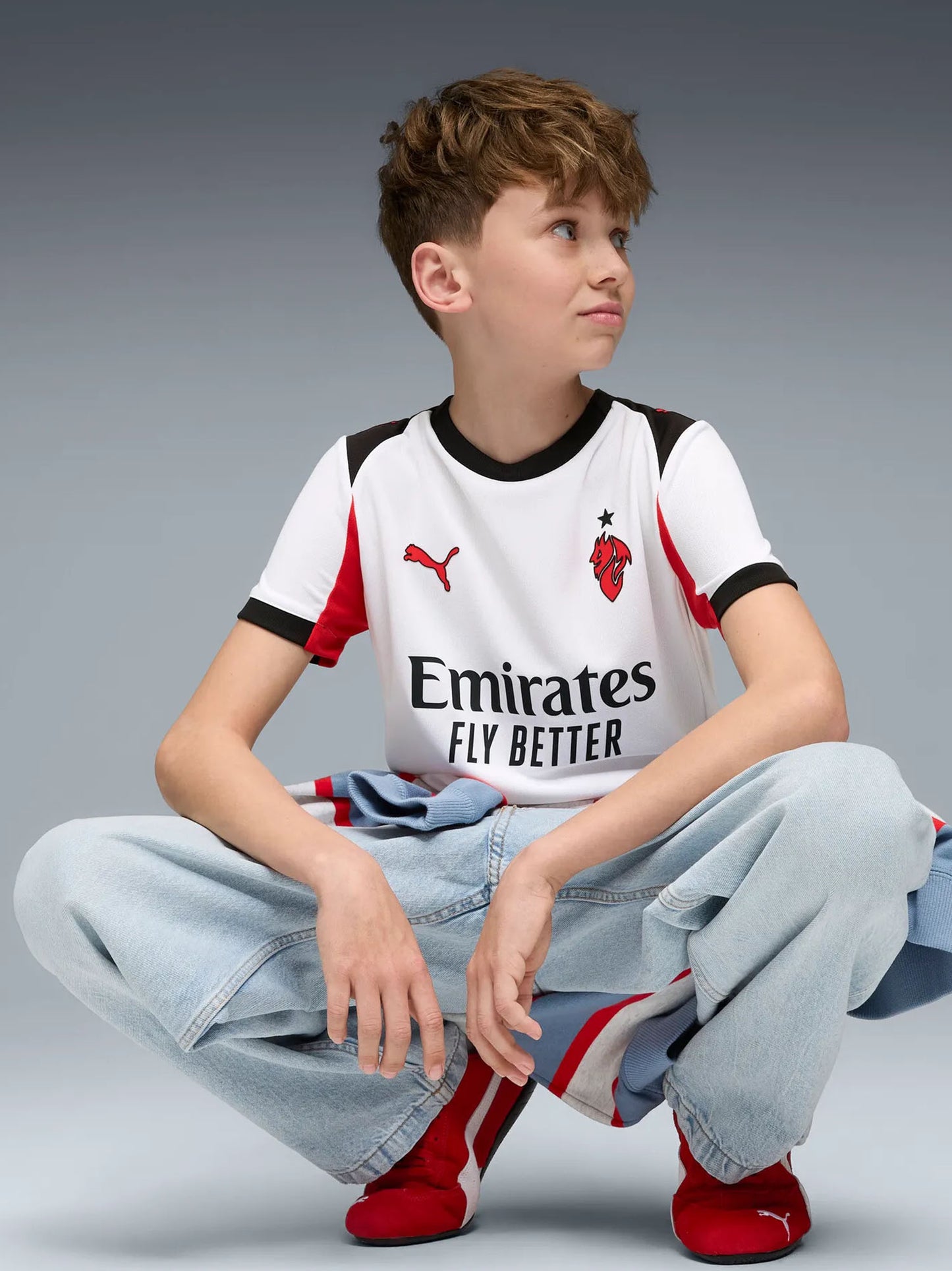 T-SHIRT MILAN AWAY PUMA JUNIOR UNISEX BIANCO