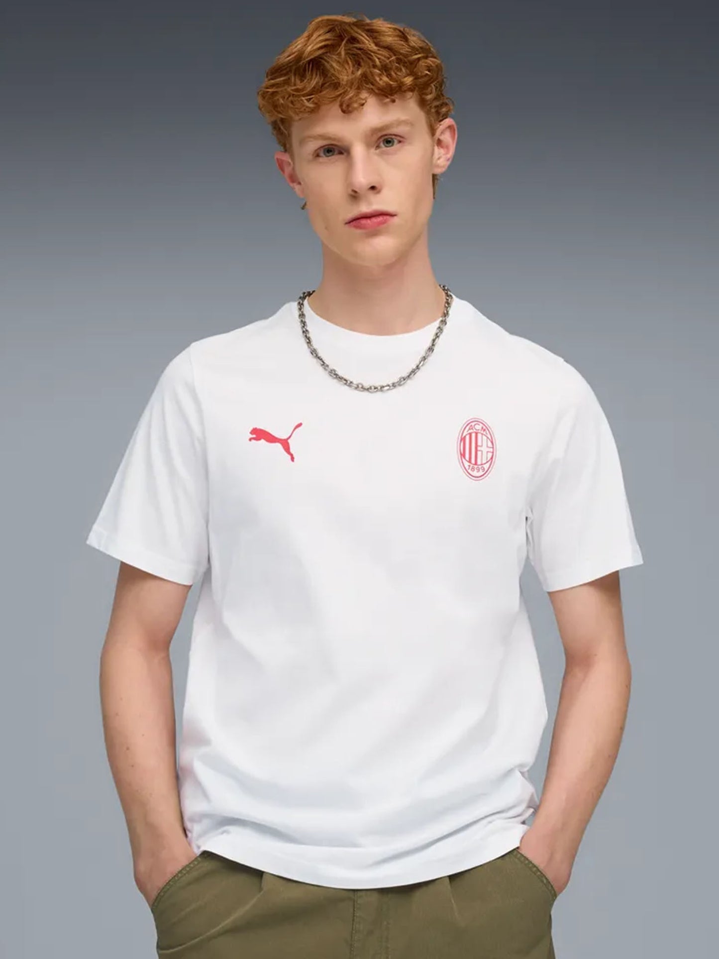 Puma Ac Milan FtblEssentials Tee, t-shirt da uomo bianca
