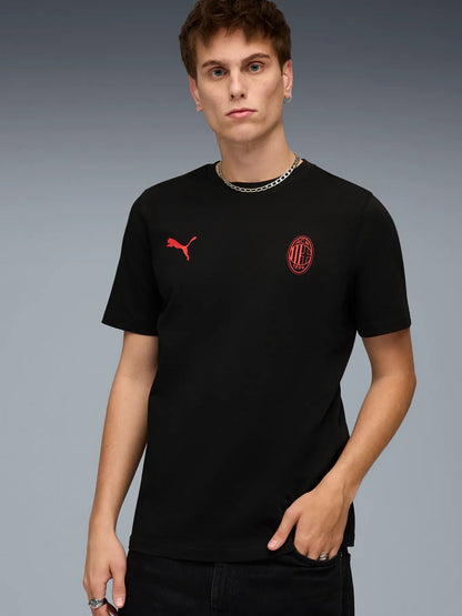 T-SHIRT ESSENTIAL AC MILAN PUMA UOMO NERO