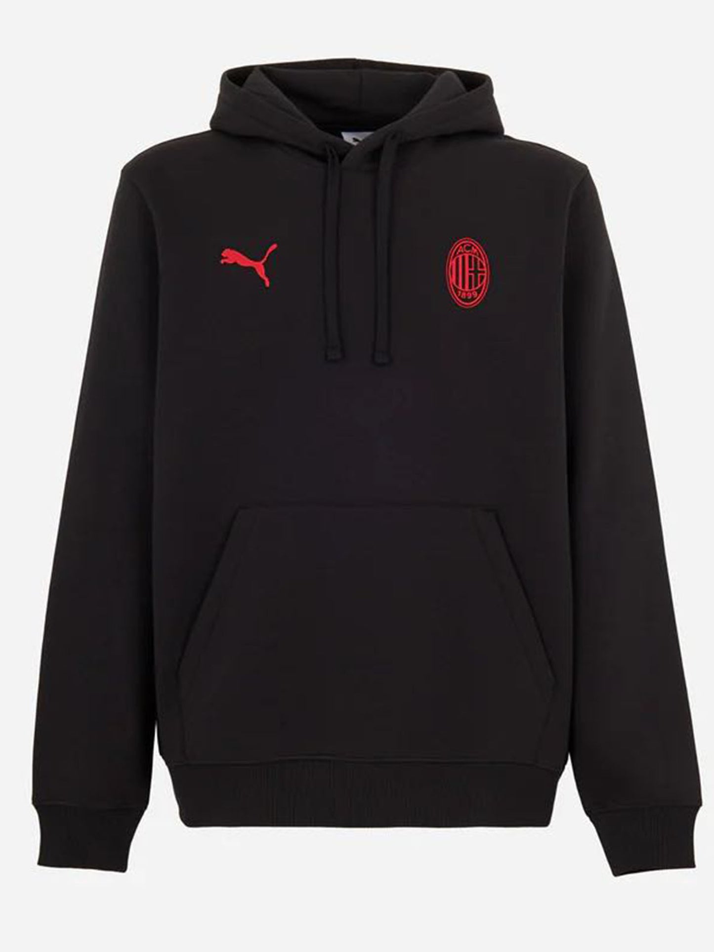 FELPA CON CAPPUCCIO ESSENTIAL AC MILAN UOMO NERO