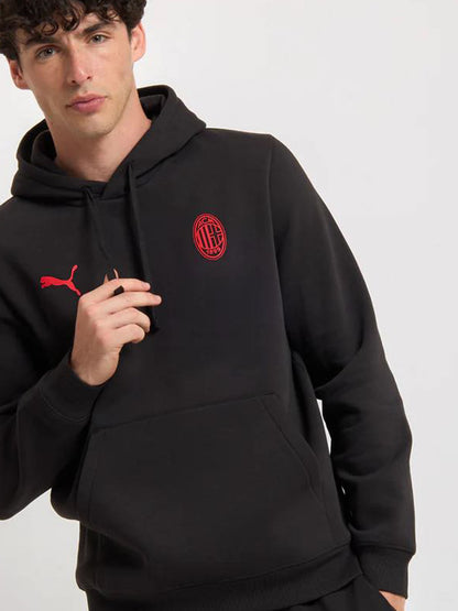 FELPA CON CAPPUCCIO ESSENTIAL AC MILAN UOMO NERO