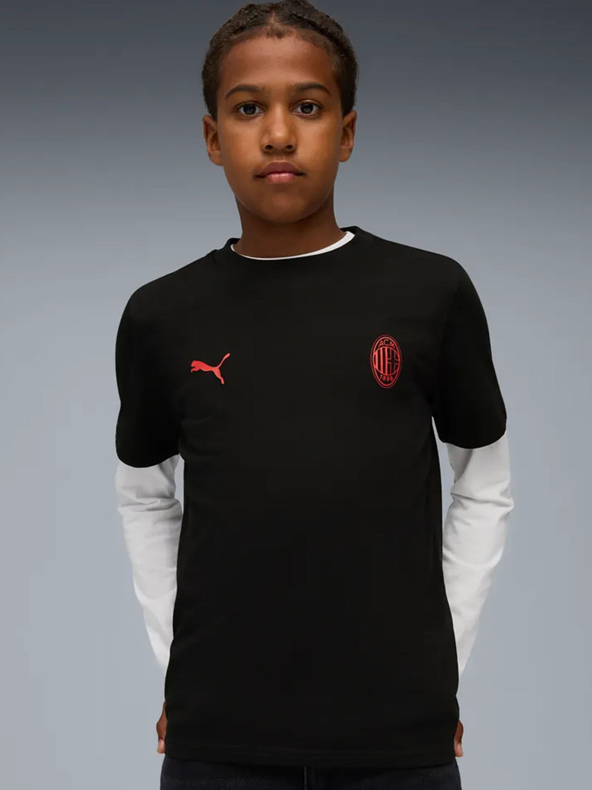 Milan t-shirt mm jr calcio da bambino/a nero