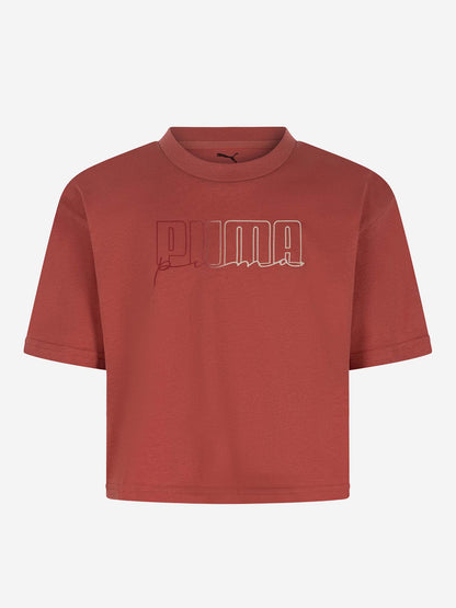 T-SHIRT BTS PUMA DA BAMBINA RUGGINE