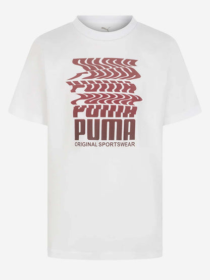 T-SHIRT BTS PUMA DA BAMBINO BIANCO