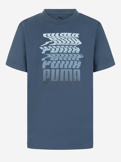 T-SHIRT BTS PUMA DA BAMBINO BLU