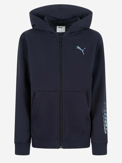 FELPA FULL ZIP BTS PUMA DA BAMBINO BLU