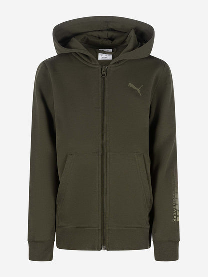 FELPA FULL ZIP BTS PUMA DA BAMBINO OLIVA