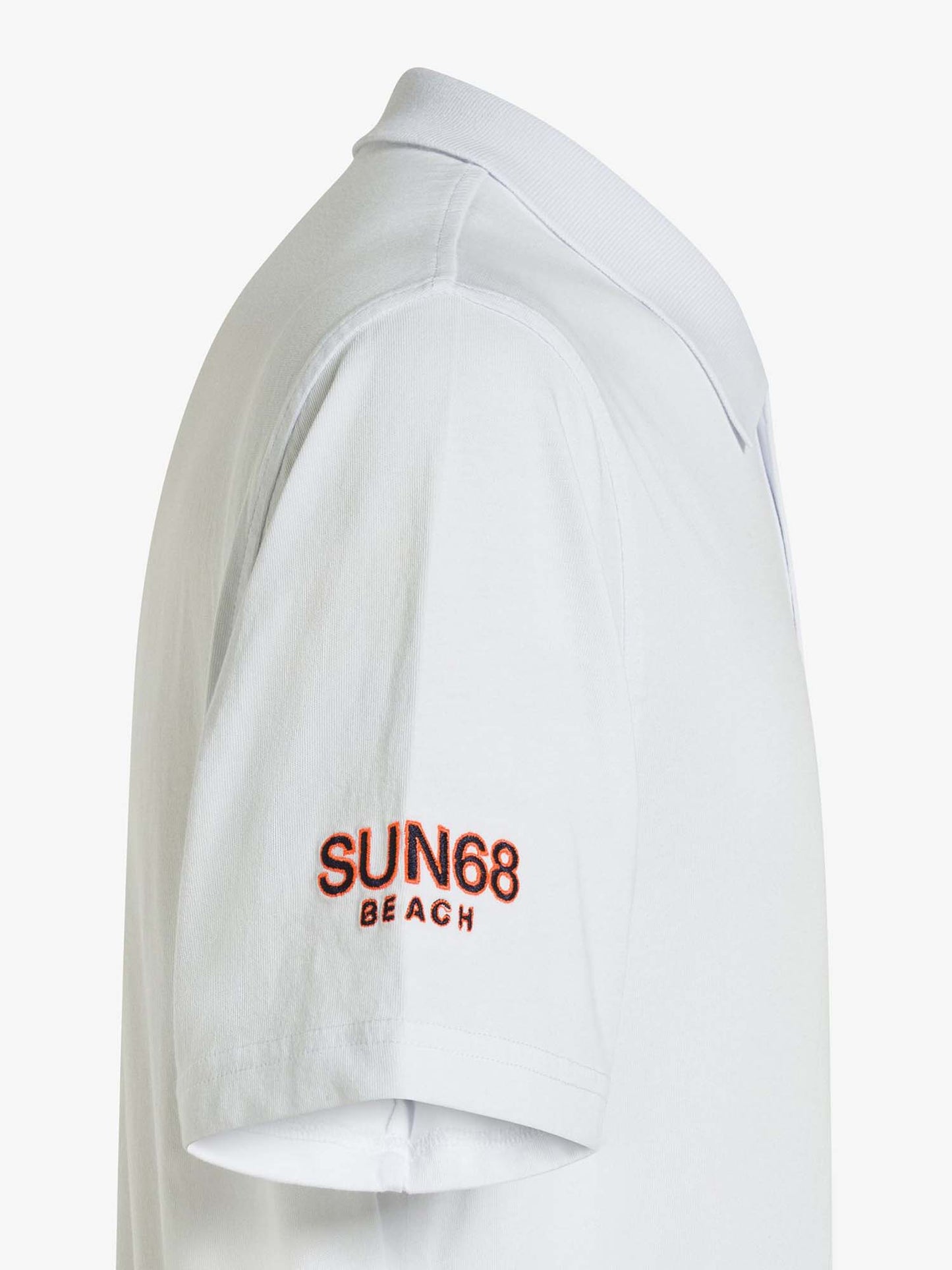 Sun68 Polo Beach in cotone bianca da uomo, stile casual