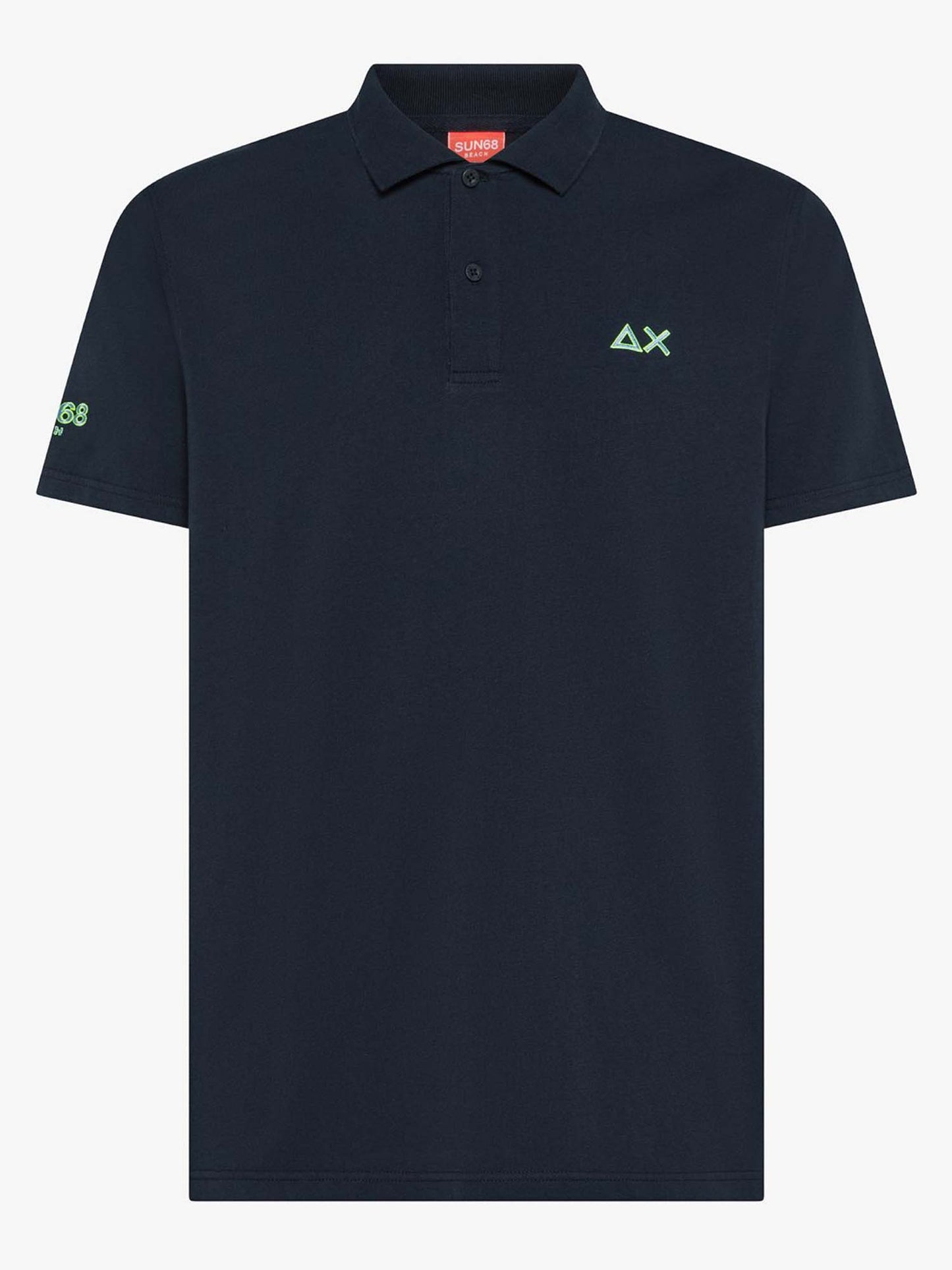 Sun68 polo a maniche corte da uomo in cotone blu casual
