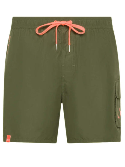 Bermuda da spiaggia verde uomo Sun68 con tasche funzionali