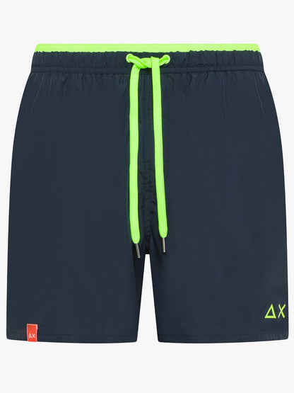 Sun68 boxer da spiaggia da uomo blu con dettagli vivaci
